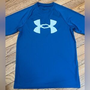 Under Armour Teal Athletic Tee with Black Logo YL
